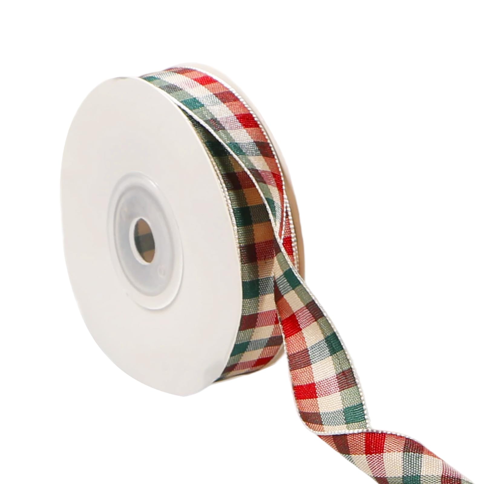 Bliceon 20 Yards Tartan Ribbon, 25mm Christmas Ribbon for Gift Decorations