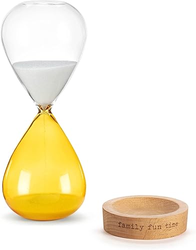 Miniatura 2 de DEMDACO Tiempo de inactividad con papá azul 8.5 x 3 pulgadas, cristal de madera de haya y arena, accesorio de escritorio con temporizador de 30