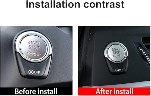 Miniatura 8 de YIWANG - Tapa para interruptor de arranque del motor de ABS cromado para BMW F20 F21 F30 F10 F34 F15 F25 F48 X1 X3 X4 X5 X6 G30 repuestos, Negro