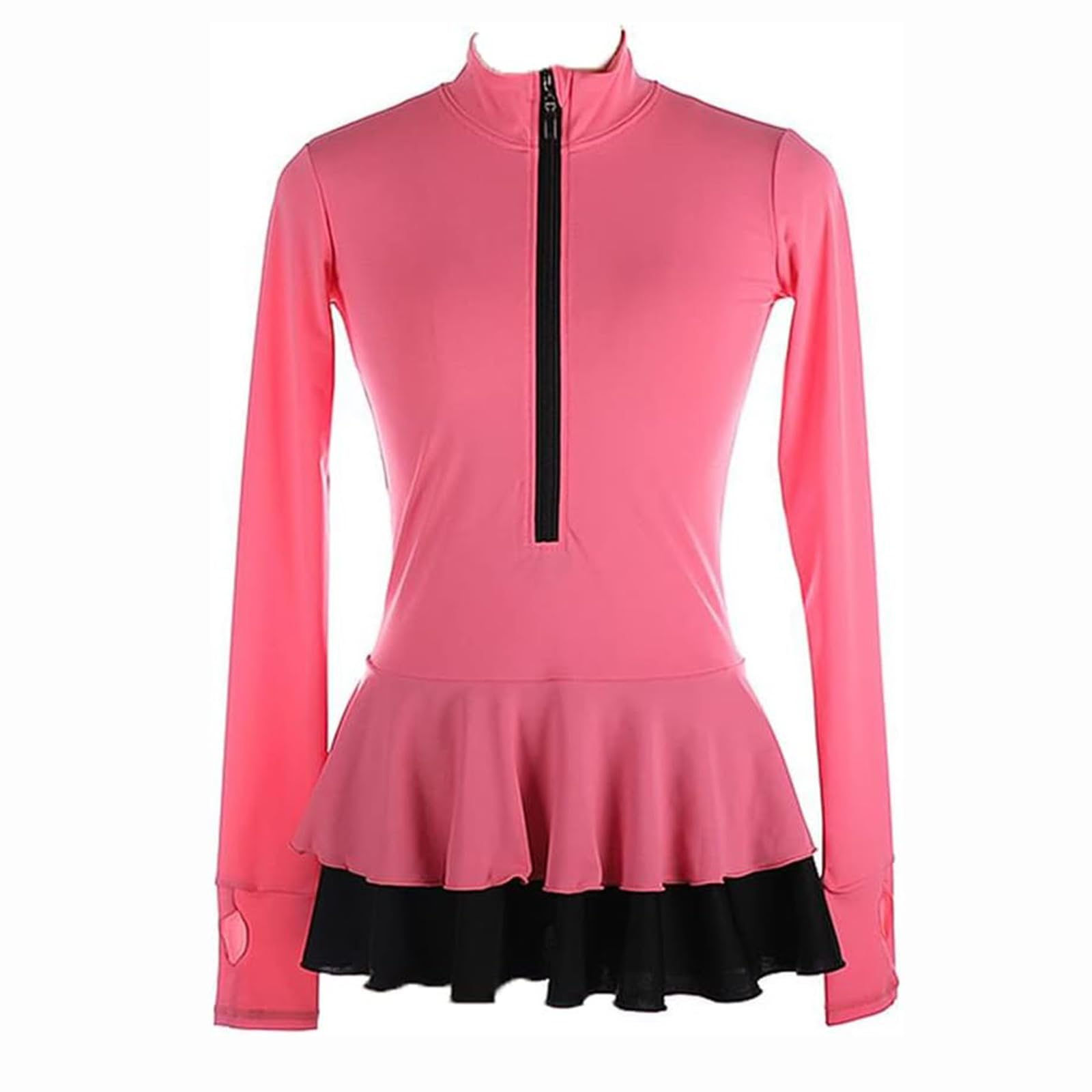 LIUHUO Chaqueta de patinaje artístico para niñas y adolescentes, color negro, abrigos para mujer