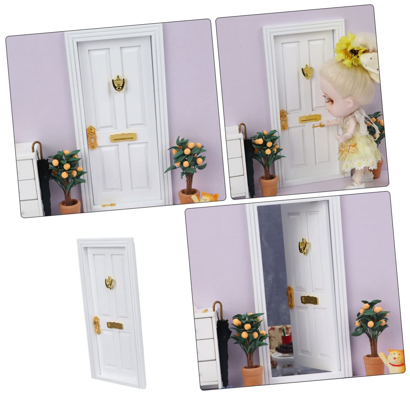 Amazon.co.jp: 1 セット ミニホワイトドア ドアウッド