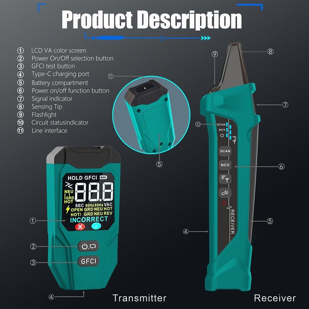 Tester Circuiti 230V Finder Interruttori con Display LED