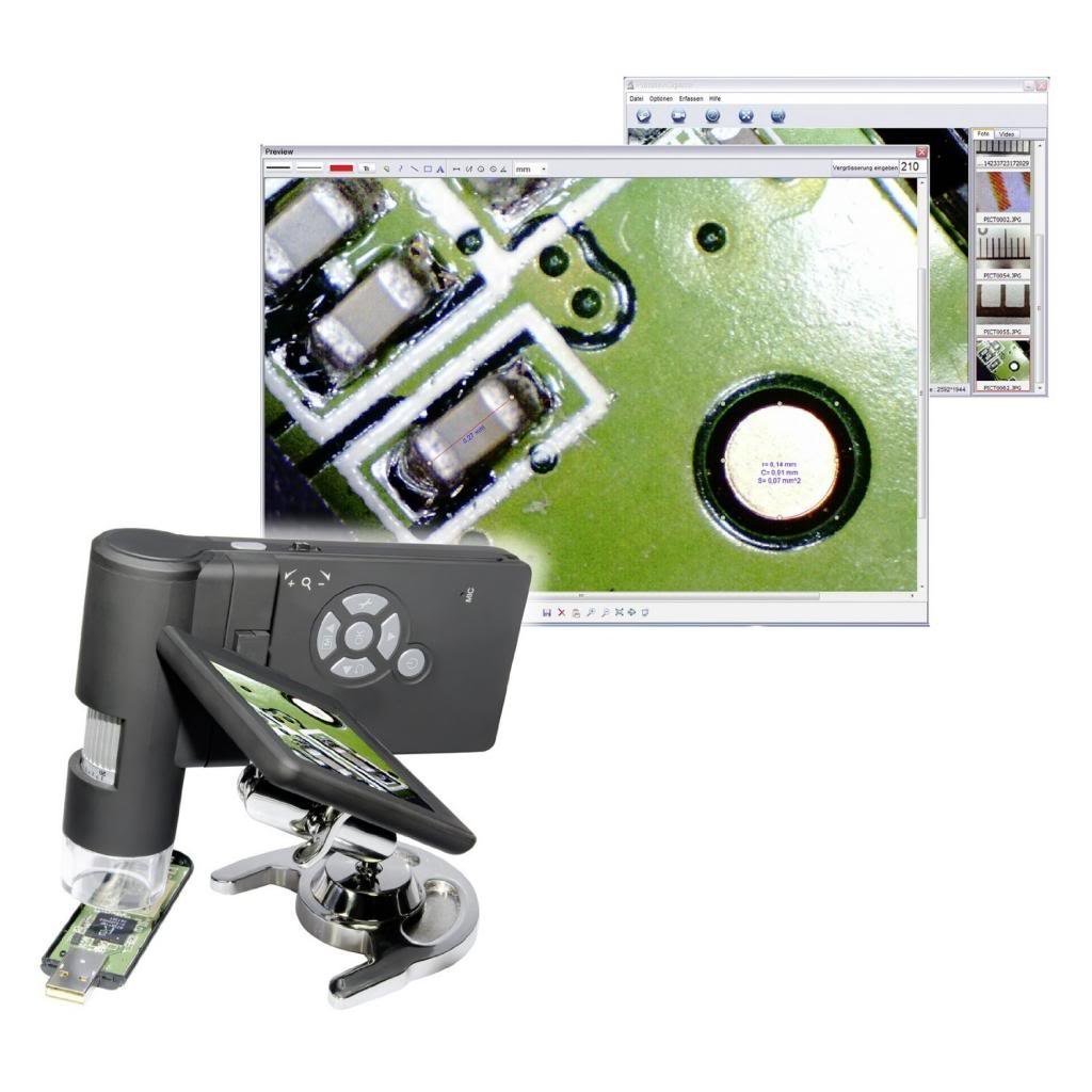 EMEBAY - True 5 M Pixels 20-500 x LCD ręczny mikroskop cyfrowy 3 cale LCD 8 LED z VGA OUTPUT obsługuje kartę microSD z otwieraczem do butelek / przenośny mikroskop do Windows XP VISTA WIN7 Mac OSX