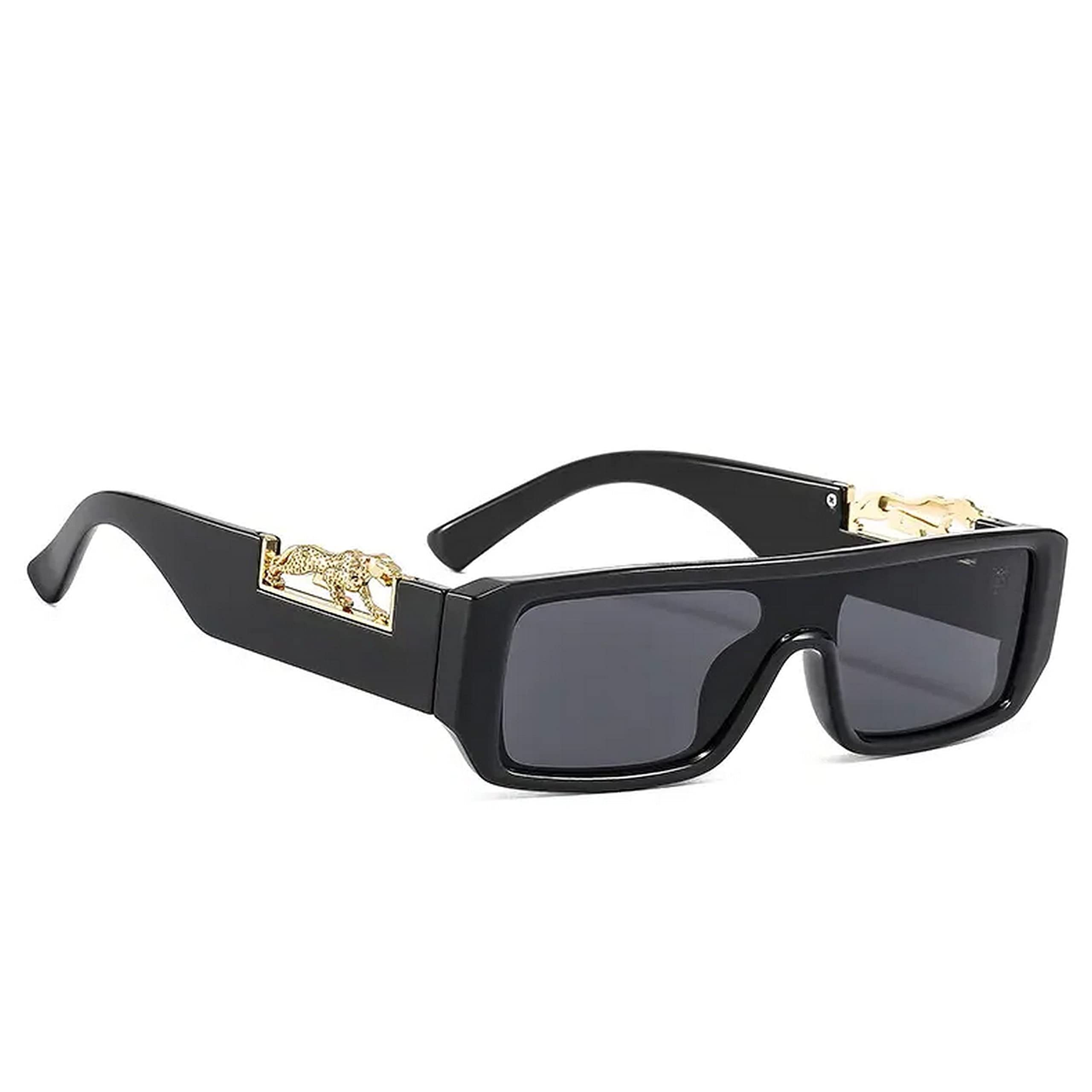 dervin UV Protection Rectangular wide leg Leopard Decorated Arms Sunglasses for Men and Women-picture-56