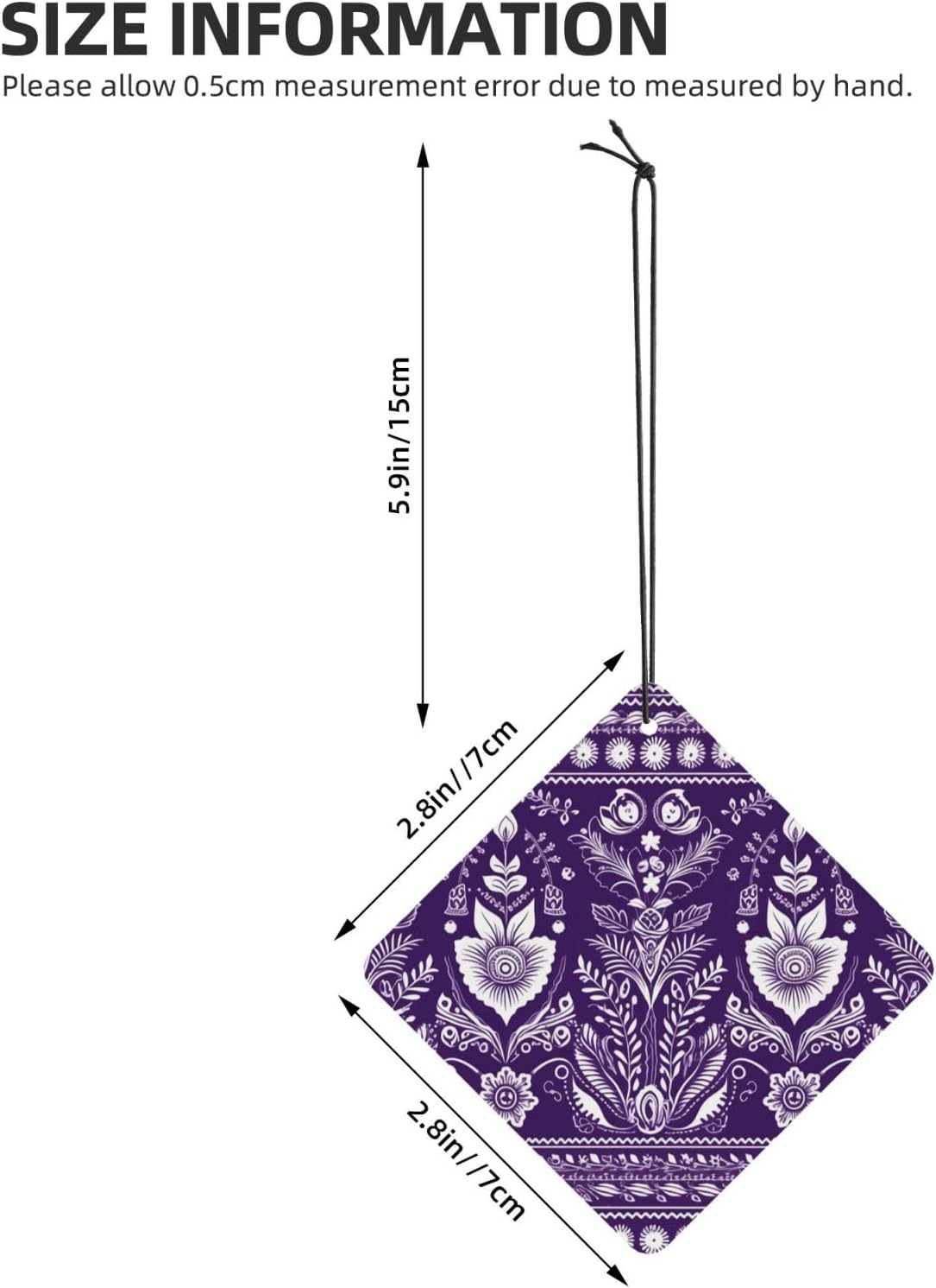 Car Air Freshener 24 PCS Repeating Pattern Hanging Car Air Fresheners Auto Interior Decor Card Freshener Strong Scented Card Lavender Cars Scents for Office Bedroom Close Drawer Square