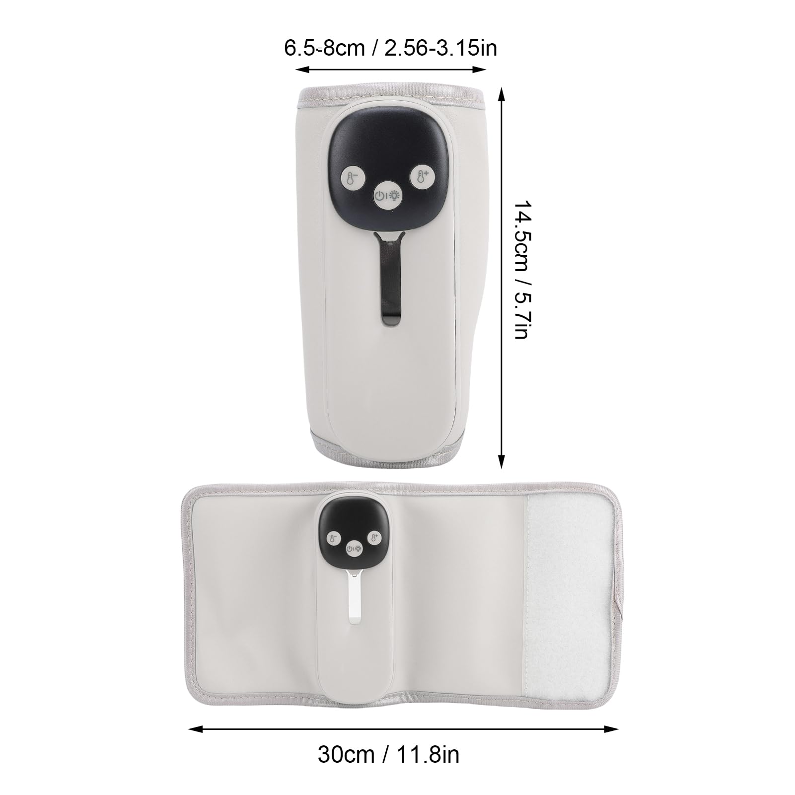 Scaldabiberon per Senza Fili Portatile con 11 Impostazioni di Temperatura Riscaldamento a 360° Display Digitale per Bottiglie da 2,56-3,15 Pollici Luce Notturna Cinghia Regolabile (Beige)