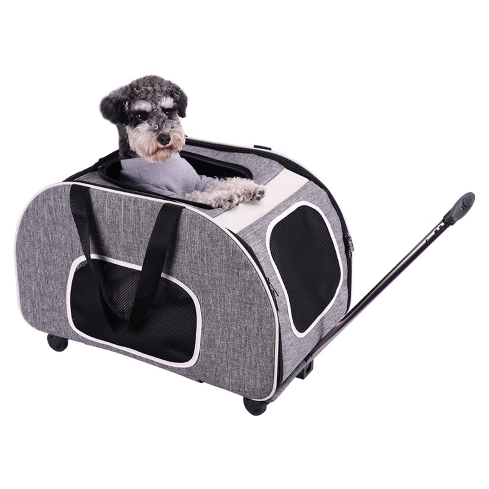 Buy Telescopic Handle Pet Trolley Case, Pet Travel Backpack Bag Cat And