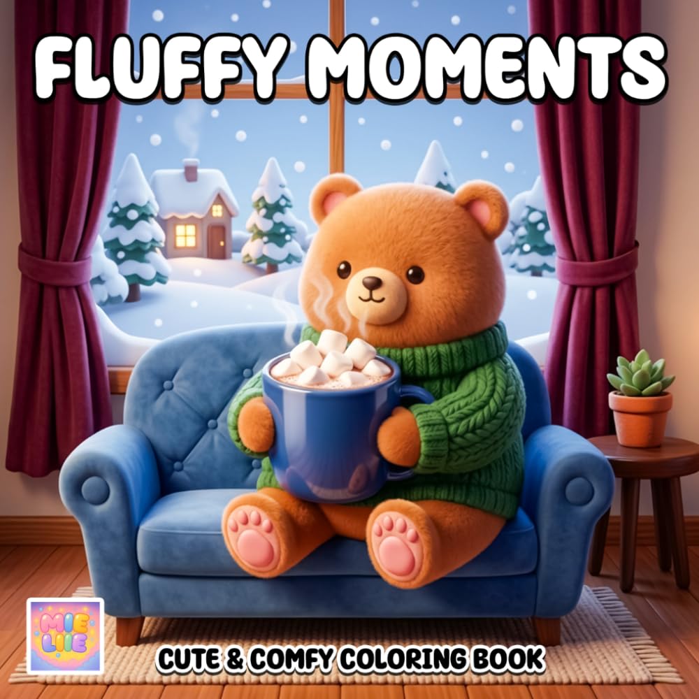 Fluffy Moments Coloring Book: Adorable Fluffy Friends, Cozy Daily Moments, and Charming Scenes to Color