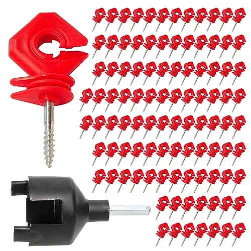 Isolateur clôture électrique bois rouge haute isolation lot 100 pièces vissage facile au mandrin