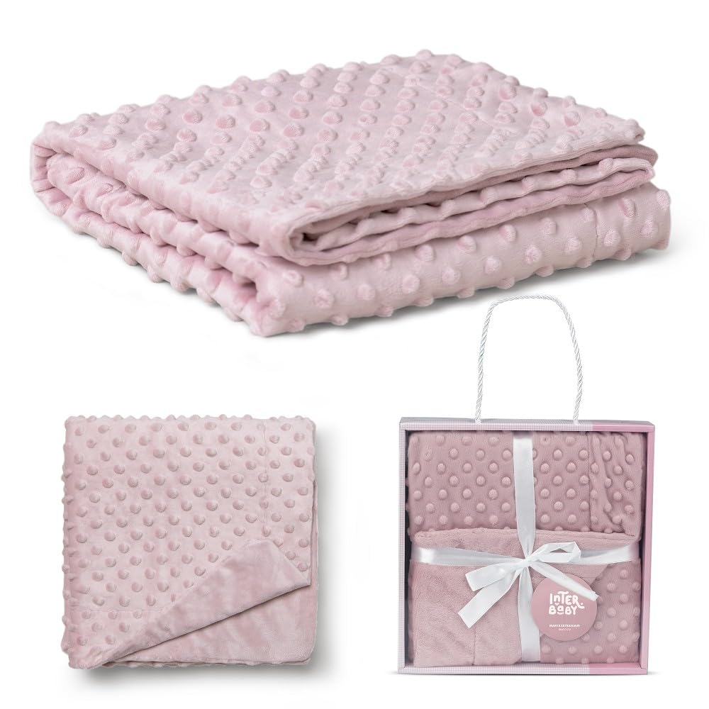 Interbaby - Manta Bebe Recien Nacido | Mantita Bebe 100% Poliéster, Terciopelo, Suave, Cómoda, Cálida | Manta Meses Bebe 80x110cm, Unisex, para Cunas, Carritos | Rosa Maquillaje