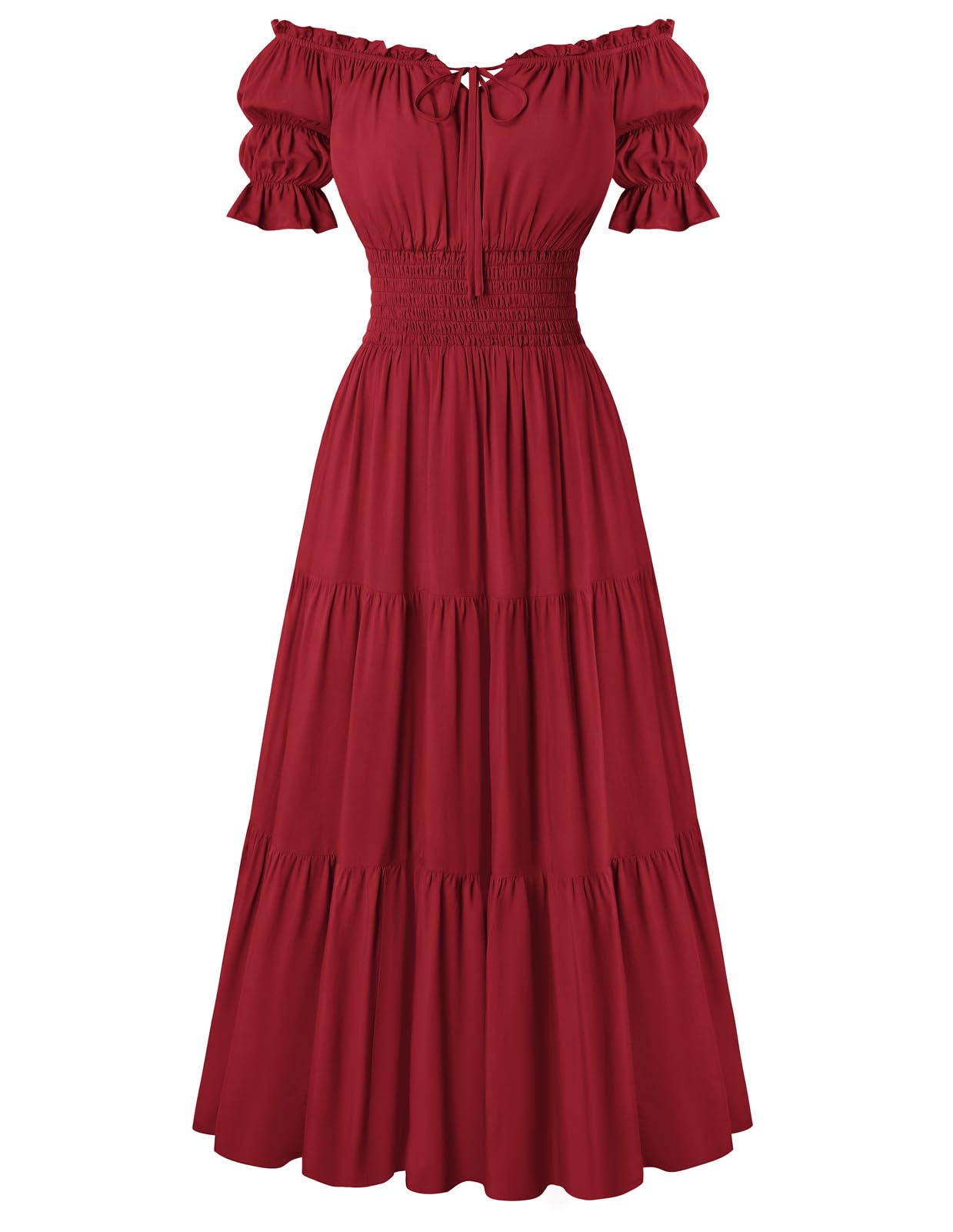 SCARLET DARKNESS Women Renaissance Maxi Dress Off Shoulder Pirate Costume