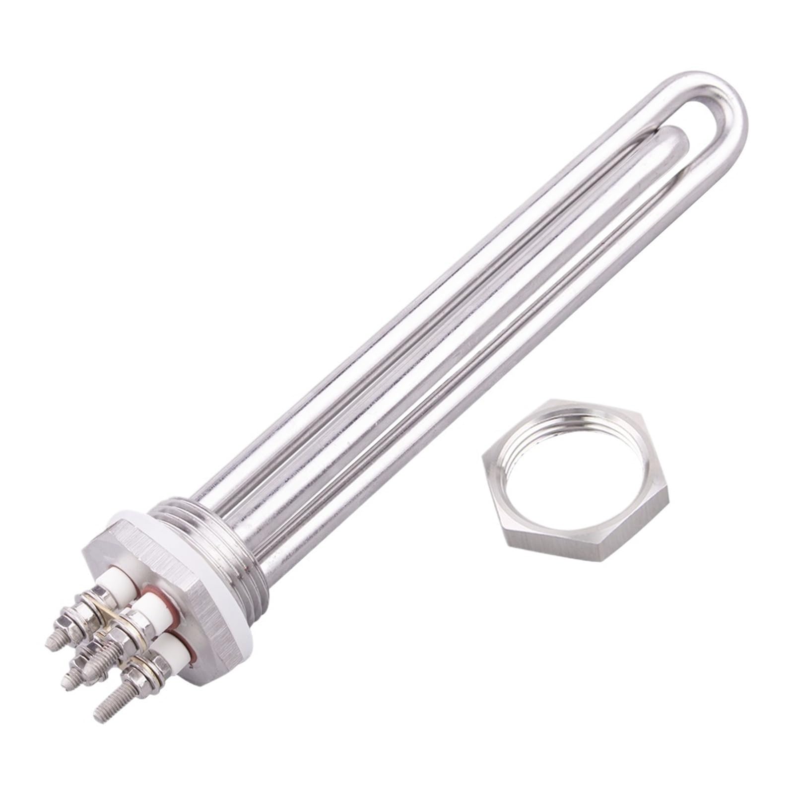 12V Heizelement Immersion Wasser 1 Zoll BSP DN25 100W 200W 300W 400W 600W Elektrische Solar Rohr Heizung Waschmaschine Ersatzteile(With locknut,12V 600w)