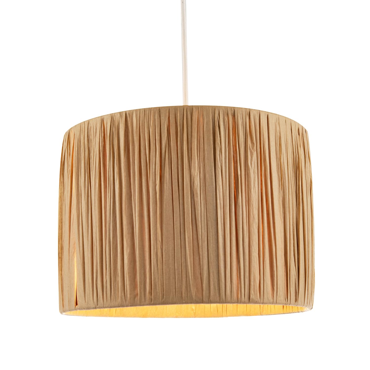 Happy Homewares Brown Classic And Vintage Folded And Tapered Paper Pendant Lamp Shade