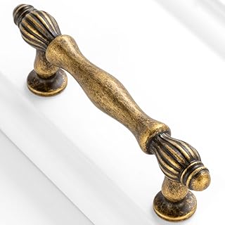 10 Pack 3 Inch Antique Brass Cabinet Pulls Vintage Brass Cabinet Handles...
