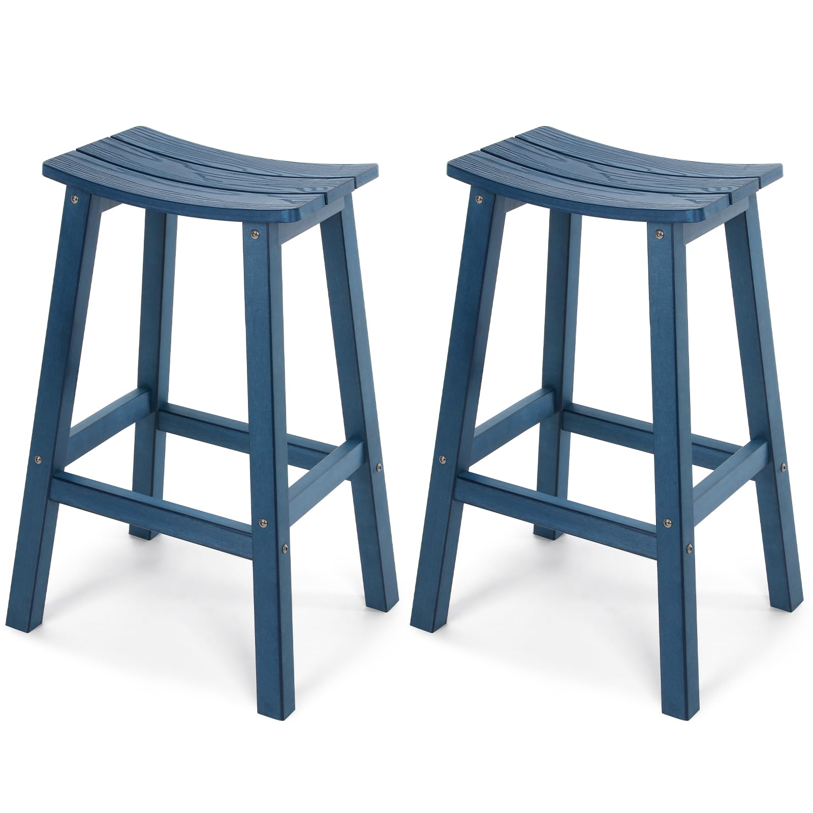 Stoog All-Weather Bar Stools Set of 2, 28" Height Outdoor Bar Stools with 400 lbs Weight Capacity, Low Maintenance, for Patio, Deck, Kitchen Counter,