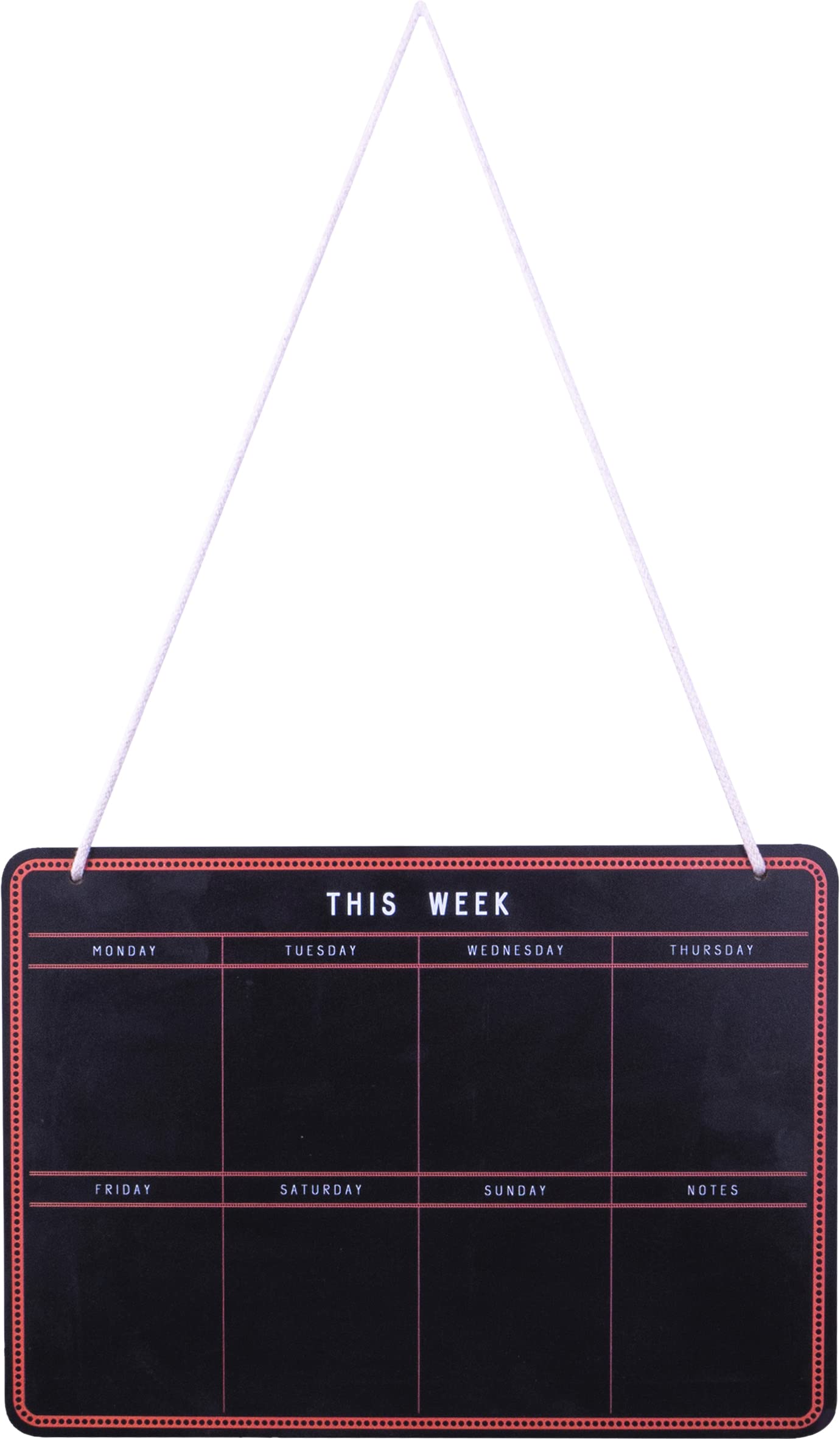 Weekly Hanging Chalkboard Planner with 8 Sections, One for Each Day Plus Notes. Blackboard Sign, Kitchen Notes Board, Reminder, Chalk Writing Board