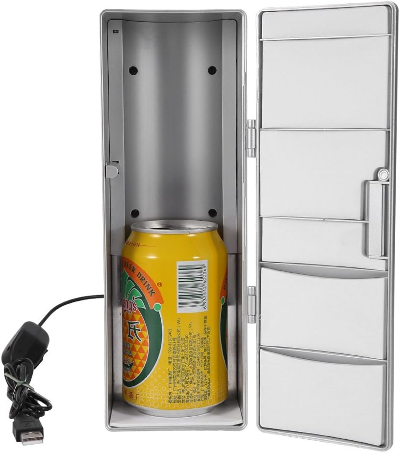 Mini Cooler Warmer Fridge, Mini Fridge Freezer, Mini Refrigerator Fridge Portable Mirrored Personal Fridge Usb Interface Cooler Warmer Refrigerator Suitable for Cans Drink Beer Cooler Warmer
