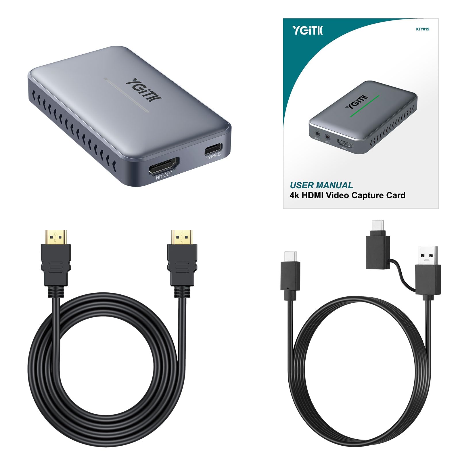 HDMI 4K Carte de Capture USB 3.0 Carte d'Acquisition Vidéo Enregistrement Streaming Capture de Jeu vidéo pour PS5/XBOX One/Switch