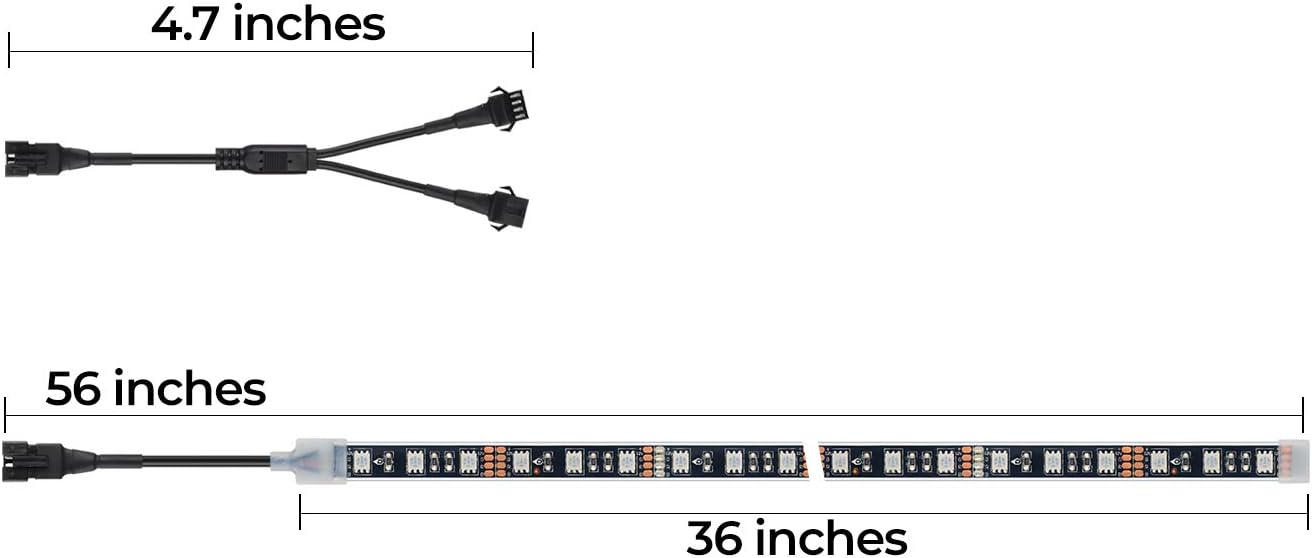 DITRIO 2pcs 3-Feet Underglow RGB Neon LED Light Strips DC 12V for Motorcycles Trikes Trailers Golf Carts ATVs UTVs (Only for InfiColors Series)