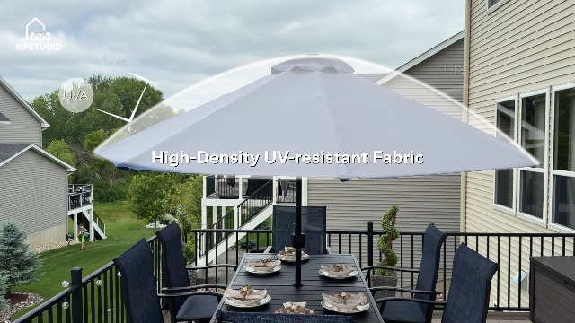 ブランテリア Amazon.com : MFSTUDIO 13ft Patio Umbrella with Solar Lights