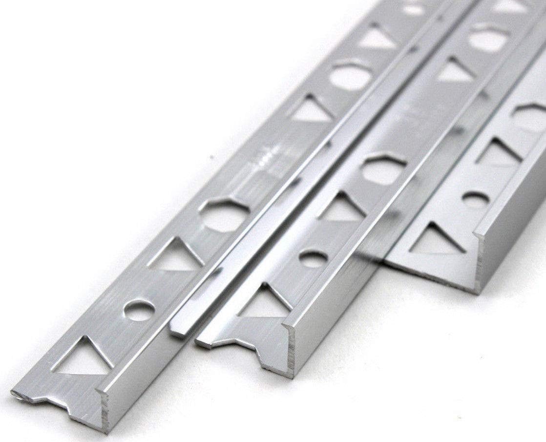 10 x Tile Trim L Shape Vroma Bright Chrome 2.44 Meters (10mm) … (10 mm, Bright Chrome)