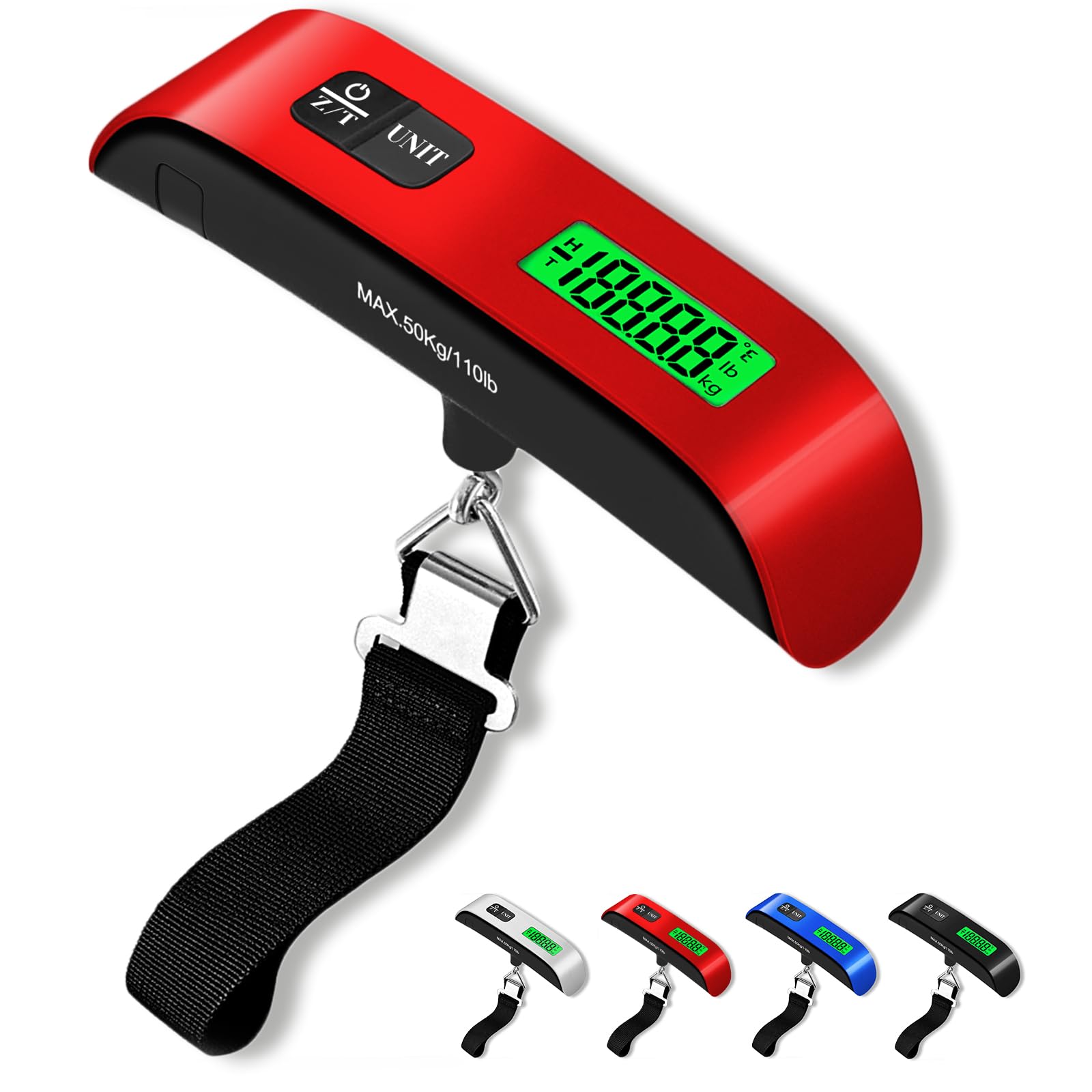 Luggage Scale, 110lb Luggage Weight Scale with 4 Unit Switching Functions&LED Display, Luggage Scale Travel Digital for Weighing Luggage, Backpacks,