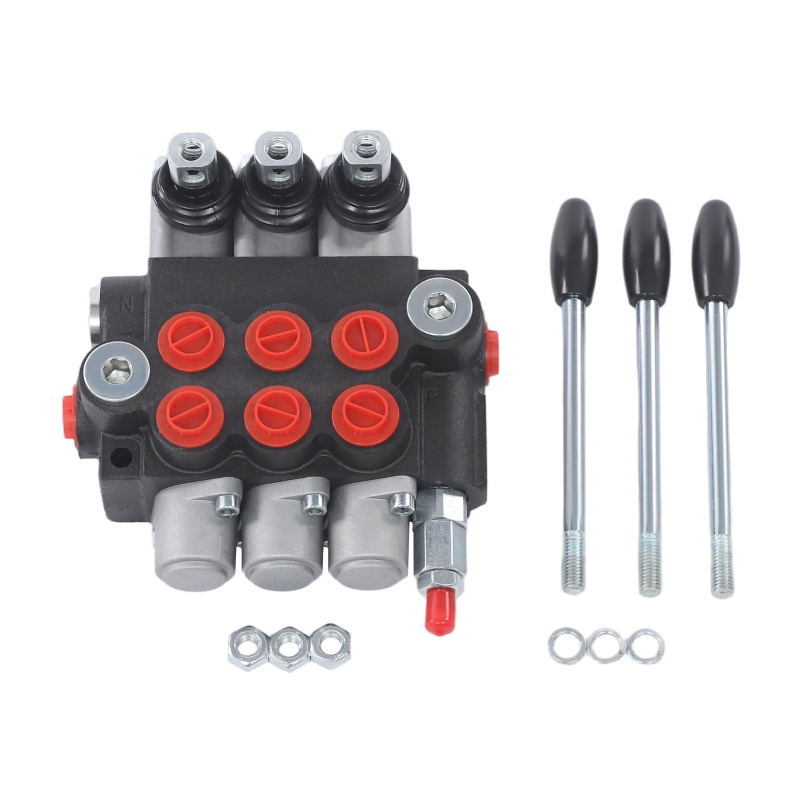 Válvula hidráulica de 3 vías hidráulica Diseño ajustable Control manual Válvula de control direccional hidráulica con válvula de retención y válvula de rebosadero