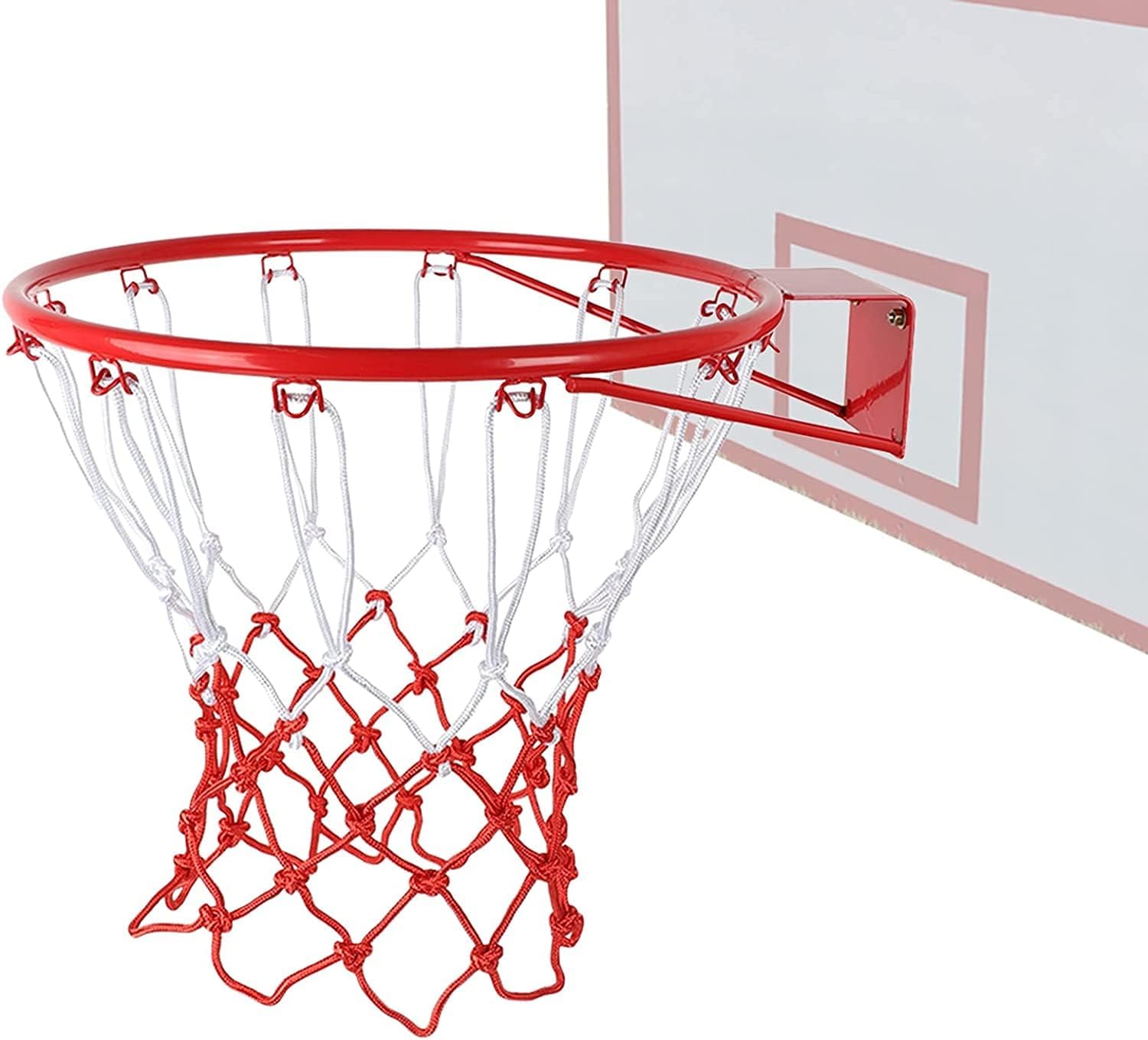 Katzowen Hanging Basketball Rim Wall Mounted Goal Hoop Rim with All Weather and Net Screw Standard Indoor Outdoor Hanging Rims for Kids, Junior, Adults