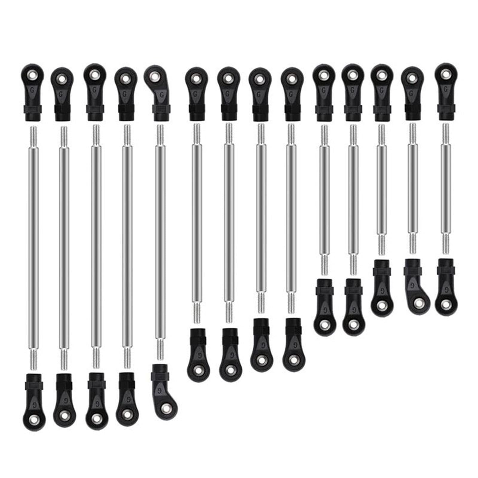 Varilla de Tracción para Traxxas para TRX6 G63, 14 Uds., Varilla De Tracción Enlace Eslabones Acero, Kit Sin Montar 1/10, Piezas Mejora Coche Trepador Control Remoto