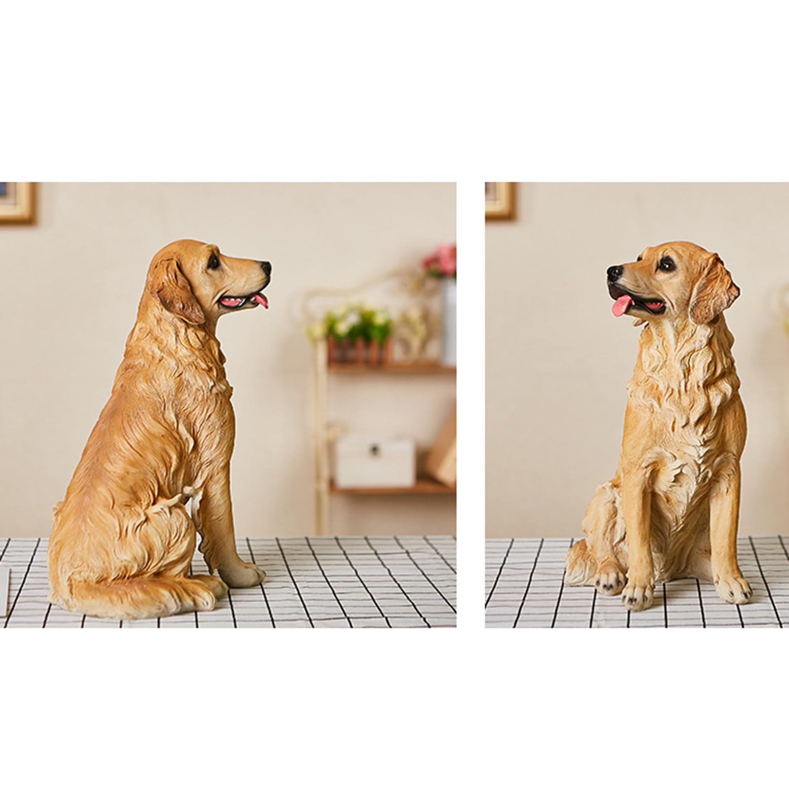 Dekoracja ogrodowa, realistyczna figurka psa, model rzeźby Golden Retriever, realistyczna żywiczna statua psa, dekoracja domu, B(A