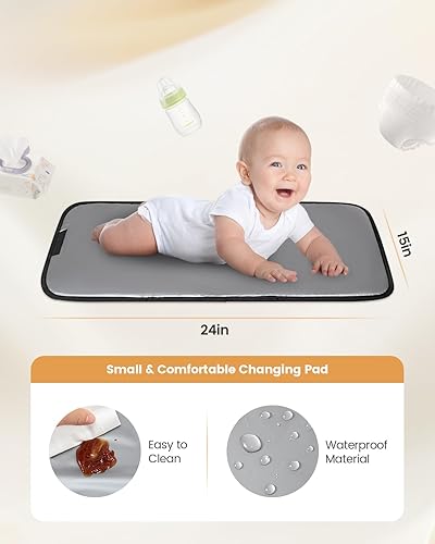 Miniatura 5 de LOVEVOOK Mochila pequeña para pañales, mini bolsa de bebé para niña y niño con cambiador, mochila para pañales para mamá papá con hebillas para