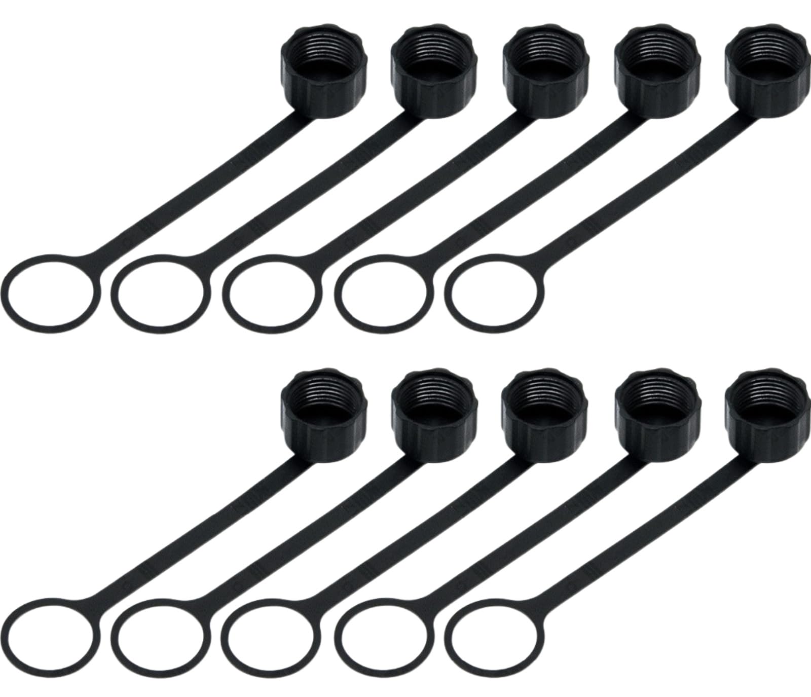 MerciL 10PCS M12 Connector Dust Cover, M12 Socket Panel Mount Dust Thread Cap Plastic Screw Caps, Screw Waterproof Lid Plug Protection Cap for Panel-Mount Sockets (for Male)