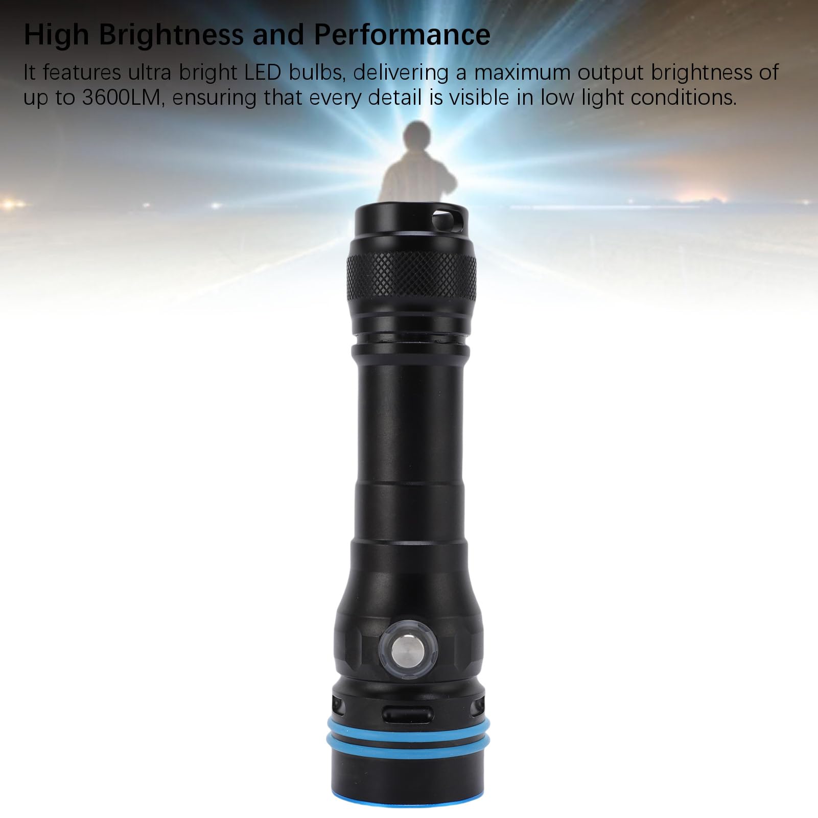 Generic Torcia Subacquea Ad Alte Prestazioni 3600LM Dive Light IPX8 Materiale in Lega di Alluminio a Tenuta Stagna