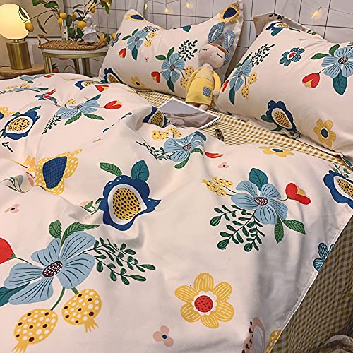 Housse de couette fleur parure lit 2m anti-pli pour chambre