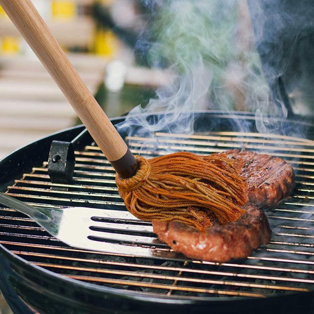 Amosfun 18.3 Inch Bbq Basting Mop 2-Pack Grill Sauce Brushes with Long Handle for Grilling Roasting and Outdoor Cooking