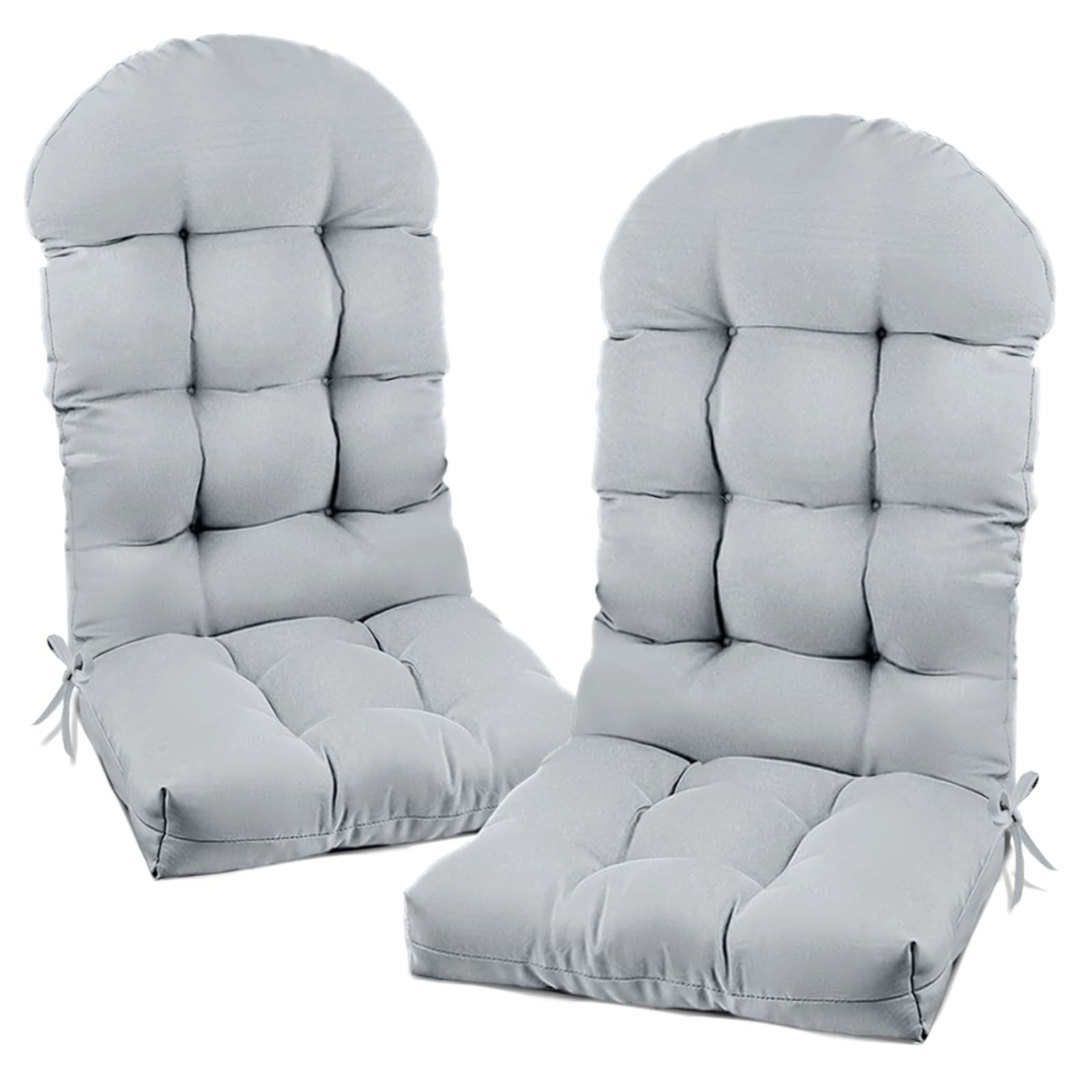Eoieov Adirondack Chair Cushions Set of 2 Outdoor Rocking Chair Cushions with Ties 47.24 * 19.69 * 4 inche Light Grey Water Resistant Glider Rocker Chairs Replacement Pad 2 Pcs โ image 1