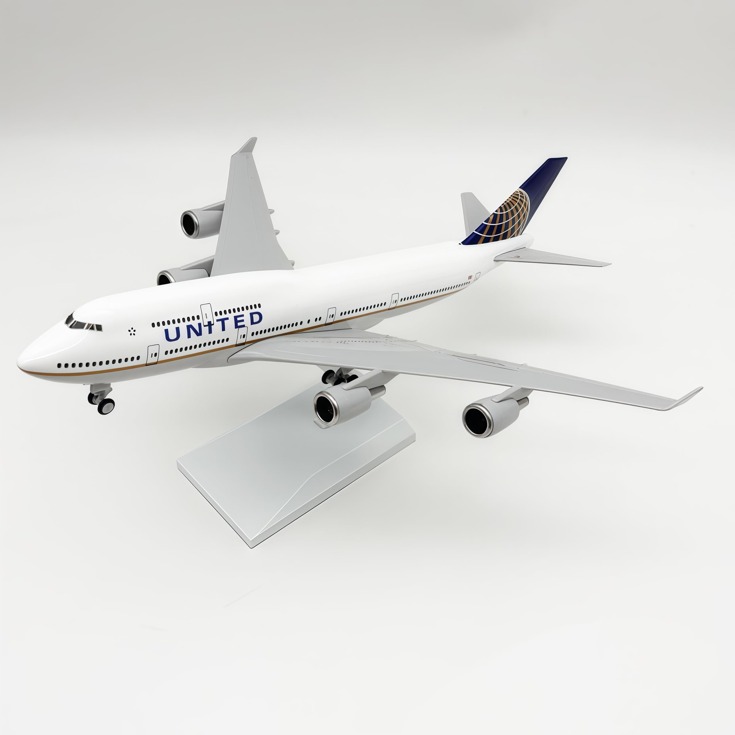 LGSRSNXHTX 30cm Model Plane 1/200 Diecast Metal Airplane Model United B747 with Stand Aircraft Collectible for Aviation Enthusiasts,Desktop Decor Gift for Adult
