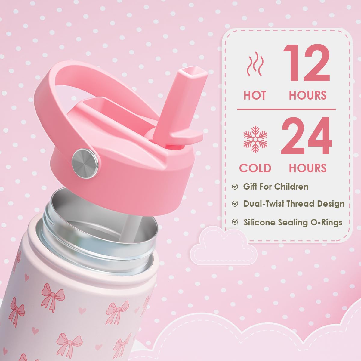 Clear Insulated Water Bottle With Straw, Cute Glass Water Bottle For Kids & Adults, Portable Drinking Bottle For School, Lightweight For Daily Use From Kong06, $9.19 - View #8