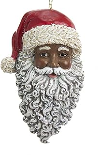 African American Santa Head Ornament