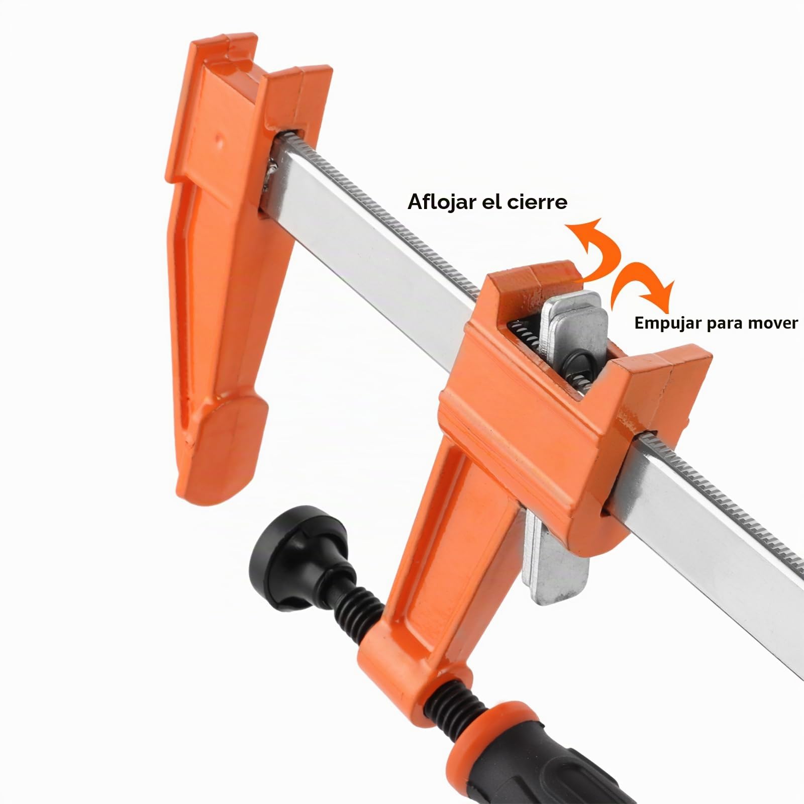 YAYODS Juego de 3 abrazaderas de 300 x 60 mm, riel guía de acero con ajuste rápido, tapas protectoras de plástico y mango de husillo para carpintería, pegamento y fijación