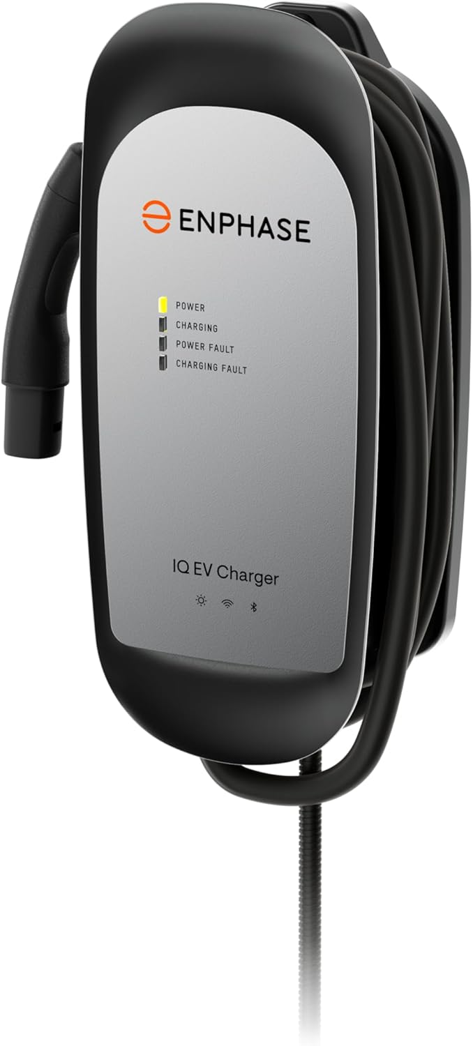 NACS Connector 40 Amp Hardwired EV Charger - Enphase IQ 50, Level 2 Smart Charger with Wi-Fi, Safety Certified, Indoor/Outdoor, 25 ft Rugged Cable, Charges Tesla Electric Vehicles