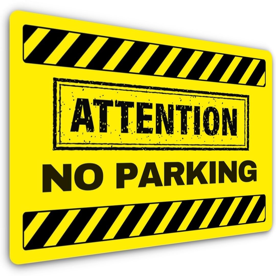 Warning Sign Metal - Do Not Enter, No Entry, Safety Signs, Keep Out Notice, Security & Danger - Waterproof Aluminium - Outdoor/Indoor (Attention No Parking) — image 1