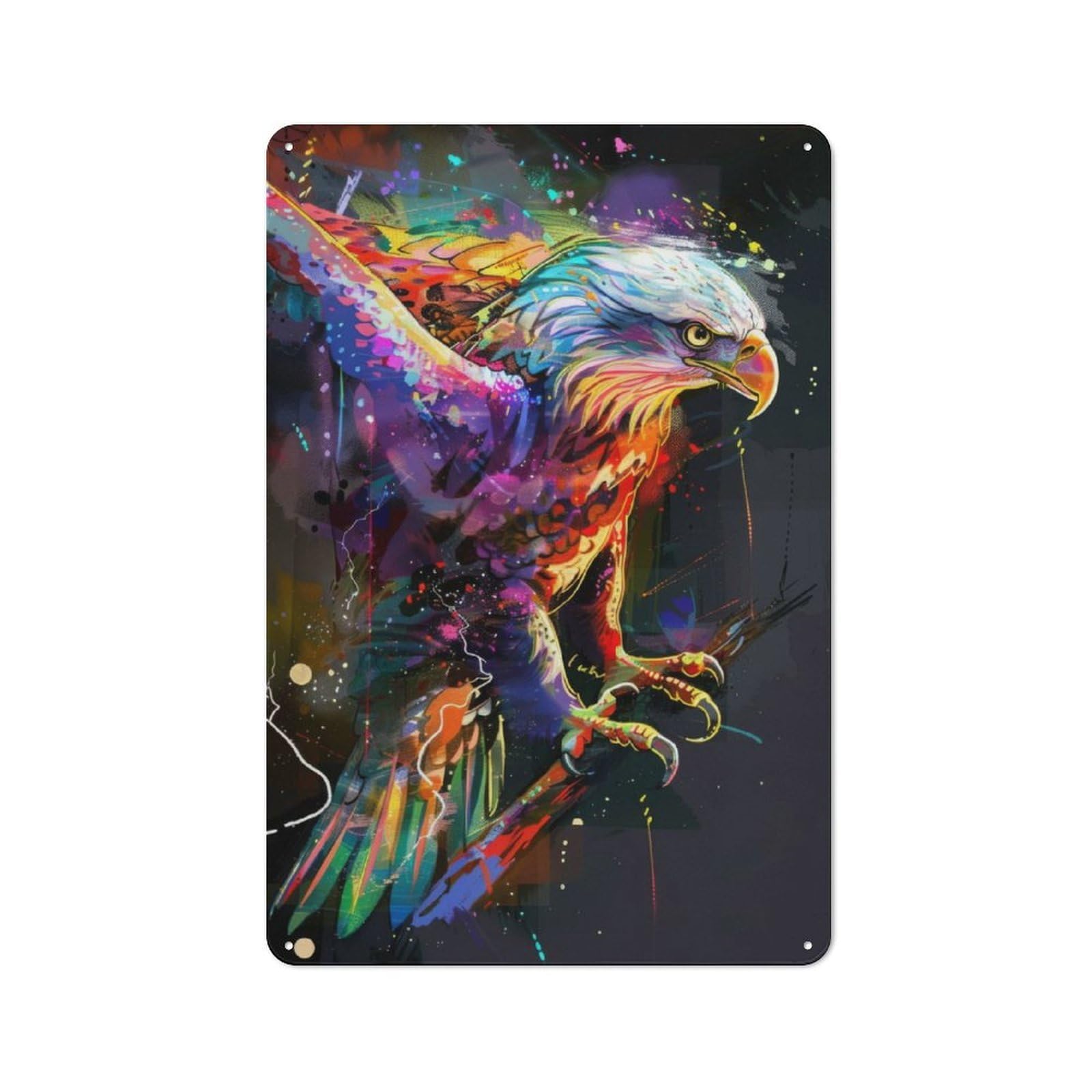 Junmoney Eagle Popart Painting Bistro Style Cafe Metal Sign 30X20cm Featuring Restaurant Wall Art For Takeaway, Bar, Kitchen Or Counter Area