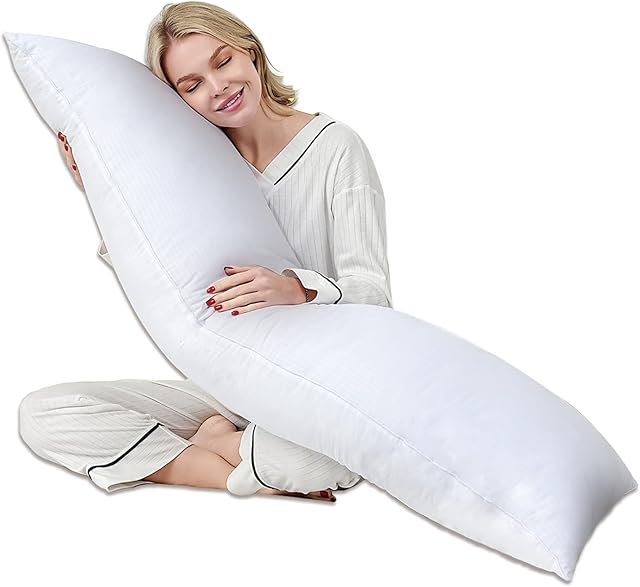 YKiMi Large Body Pillows for Adults,Premium Full Body Pillow Insert for Side Sleeper, Soft & Fluffy Long Pillow for Bed, Machine Washable, White, 20x54 Inches