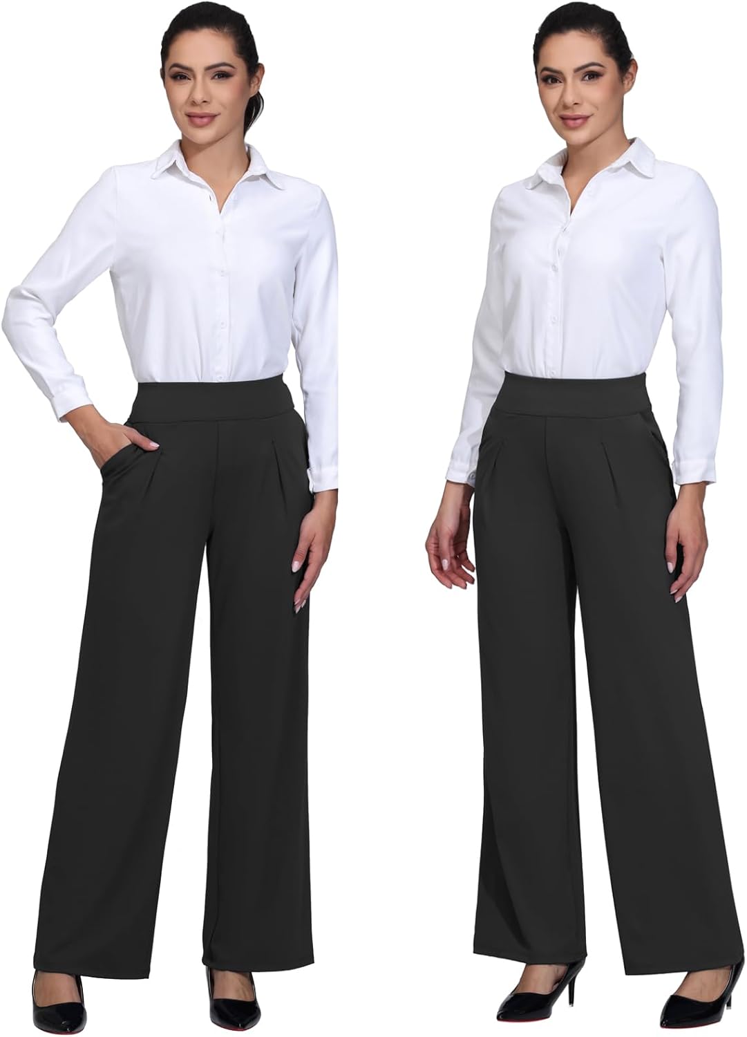 Wide Leg Dress Pants Women Yoga Athletic Sweatpants High Waisted with Pockets Stretch Work Trousers Casual Slacks - Image 5