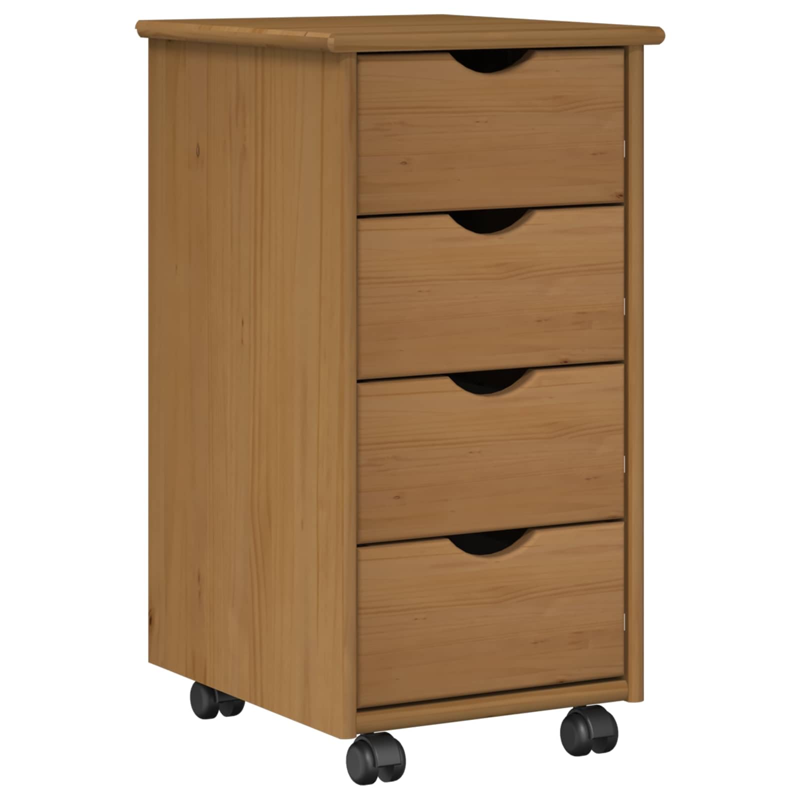 vidaXL Rollschrank 34 x 39 x 65,5 cm Massivholz Kiefer Honigbraun