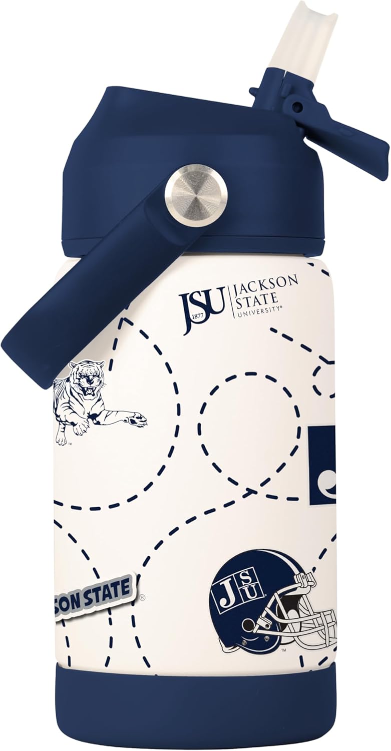 Logo Brands NCAA Mascot Stainless-Steel Kids Bottle -Soft Silicone Mouthpiece, Easy To Carry, Kid-Friendly Design- Great For School & On-The-Go