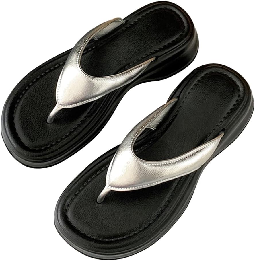 Women's EVA Platform Flip Flops Stylish 4 cm High Toe Sandals for Summer HL235EU