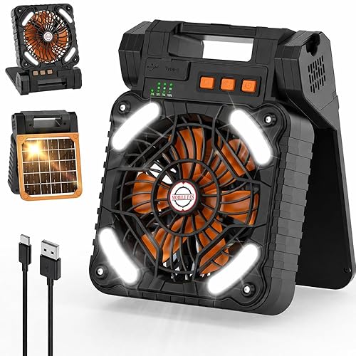 ShopINess Ventilatore portatile 3 in 1 con torcia LED e