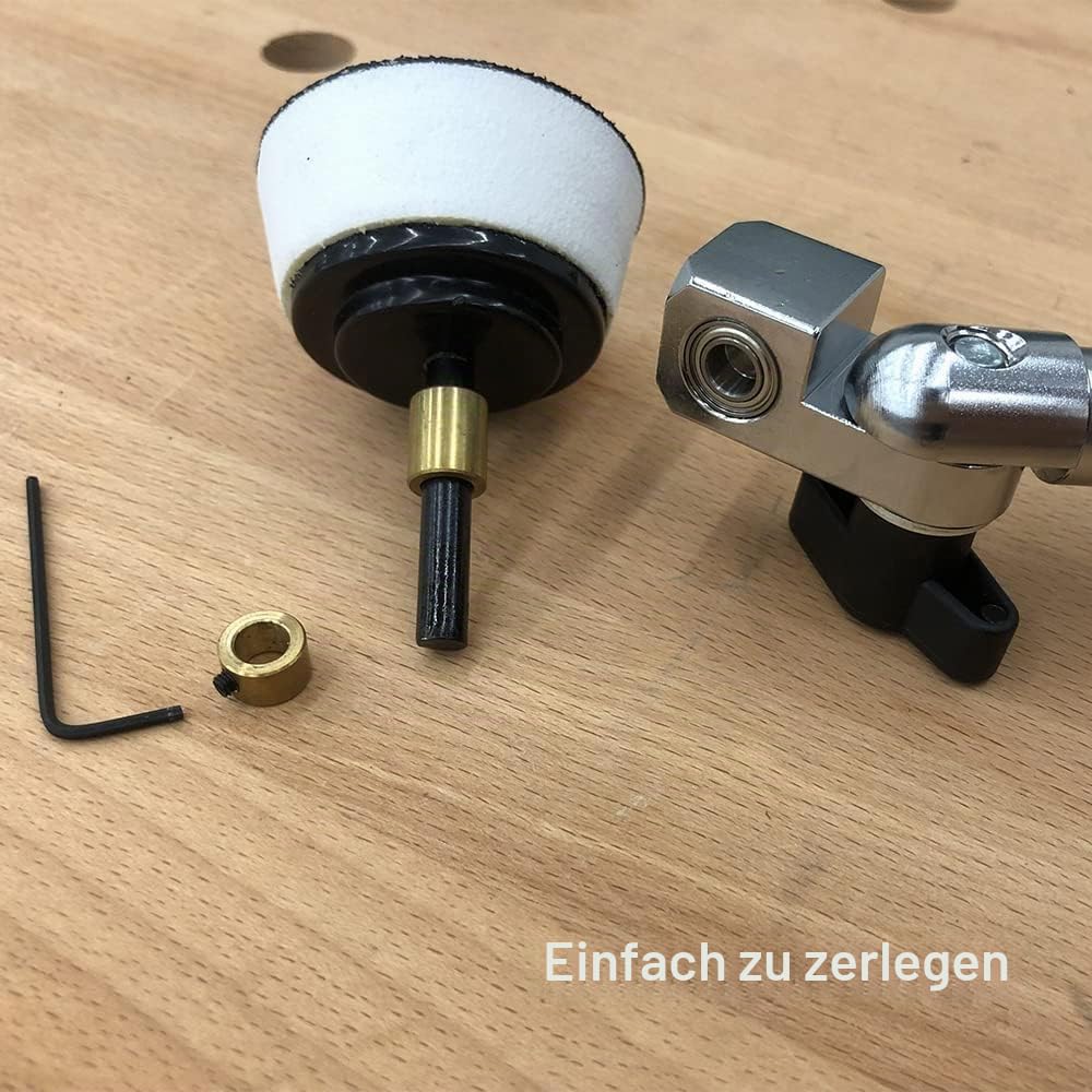 O'SKOOL Bowl Sander with Dual Bearing Head and 50mm Foam Hook,Schüsselschleifer mit drehbarem Spindelkopf,50mm-Schleifscheiben für Holz Drechseln und Schalen